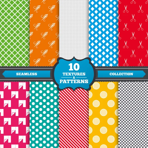 Patterns with tailor, clothes icons — Wektor stockowy