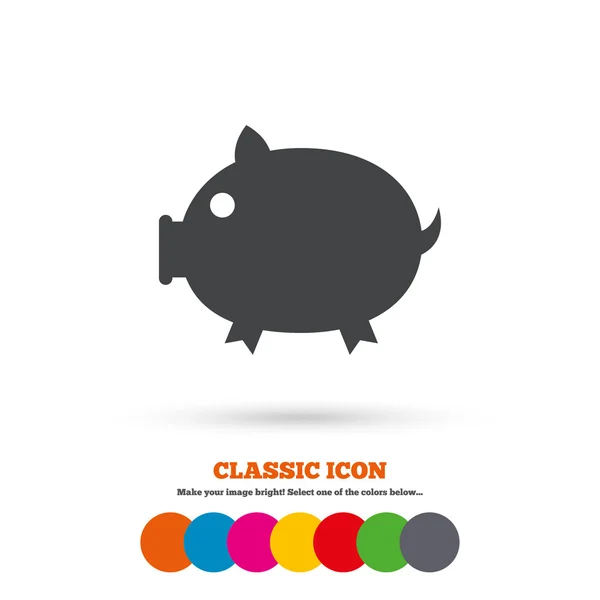 Icône de signe cochon. Symbole du porc . — Image vectorielle