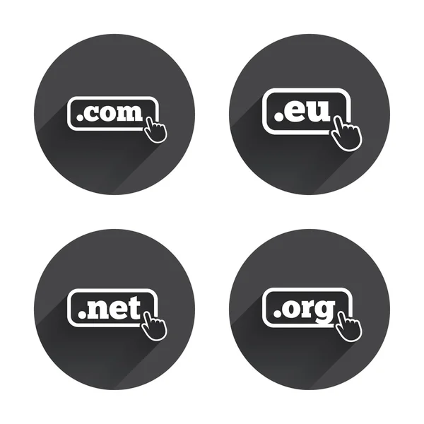 Top-level domains signs icons — Stock Vector