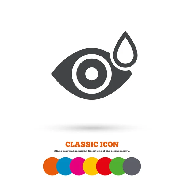 Eye with water drop icon — Stock Vector
