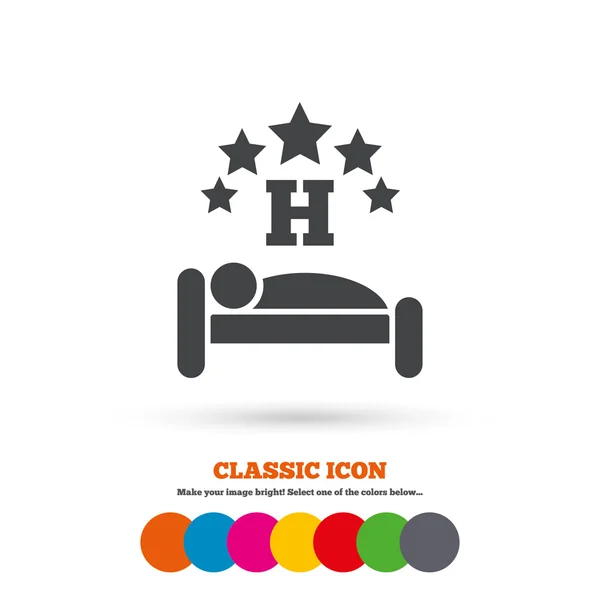 Pětihvězdičkový hotel ikona — Stockový vektor