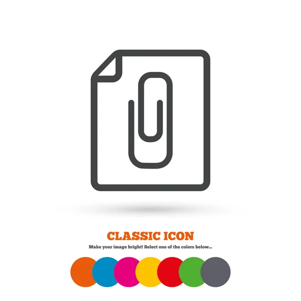 File, attach, paper clip icon — Stock Vector