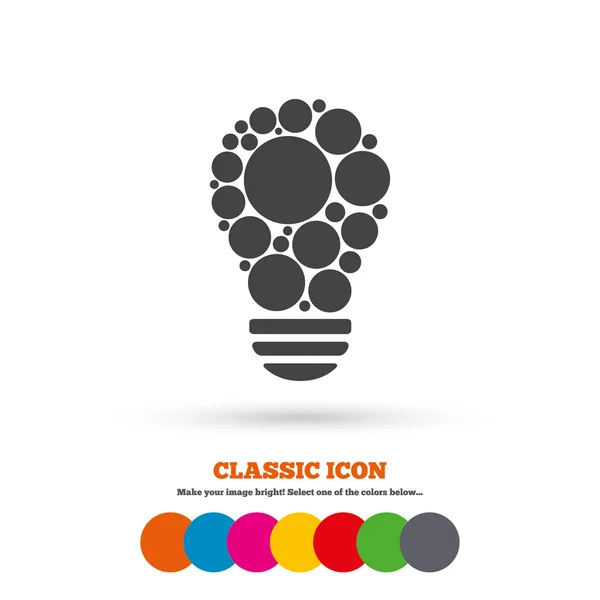 Idea, Bulb with circles icon — Stock Vector