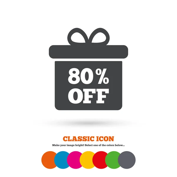 80 percent discount, sale icon — 图库矢量图片
