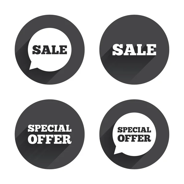 Sale, speech bubble, shopping icons. — ストックベクタ