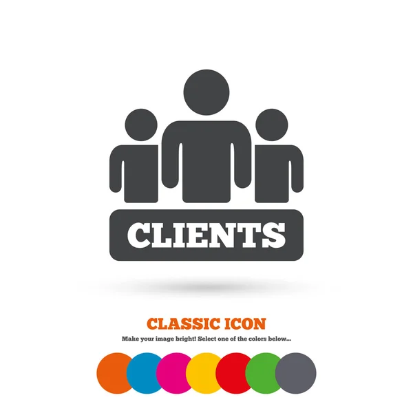 Klienti, skupina lidí ikony. — Stockový vektor
