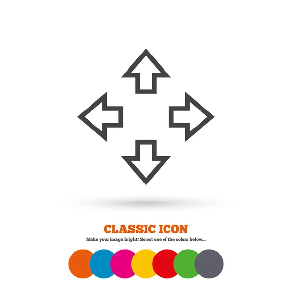 Fullscreen teken pictogram. pijlen symbool. — Stockvector