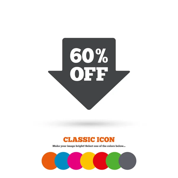 60 percent, sale, discount icon — Stockový vektor