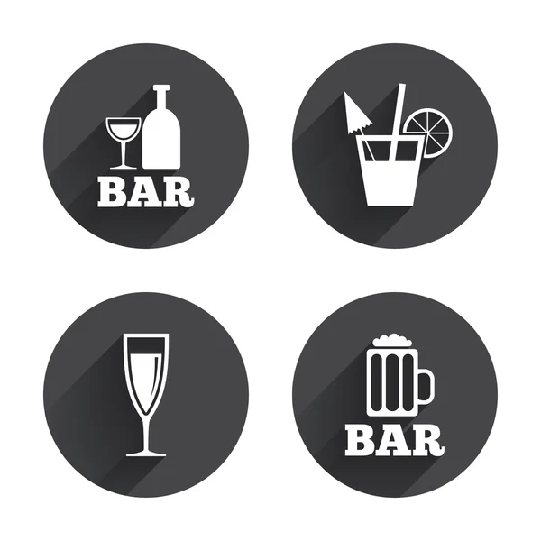 Bar ou pub, boisson, icônes de café — Image vectorielle