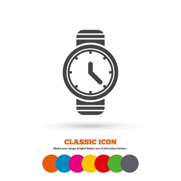 Wrist Watch, Mechanical clock icon. — Stock Vector