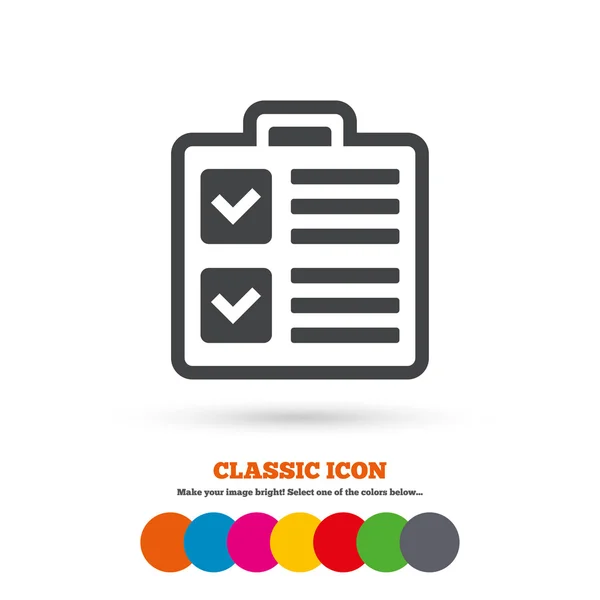 Checklist  Control list symbol. — Stock Vector