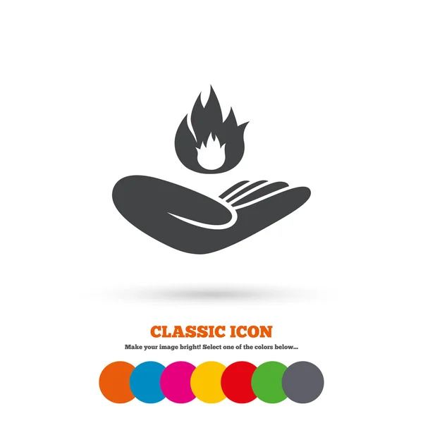 Insurance against fire icon — Stock Vector