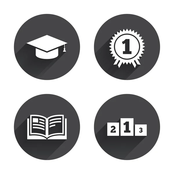 Graduation, education icons — Stockvector