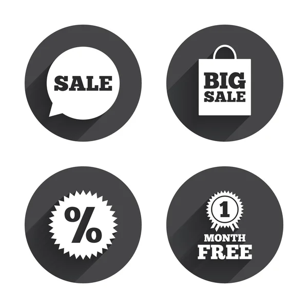 Sale, discount, speech bubble icons. — Stockvector