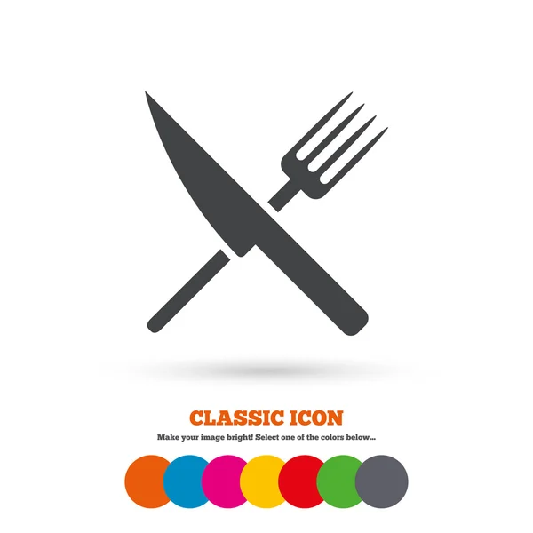 Comida, cubiertos, cuchillo, tenedor icono — Archivo Imágenes Vectoriales