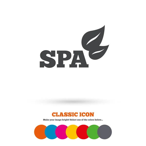 Spa salon, leaves icon — Stockový vektor