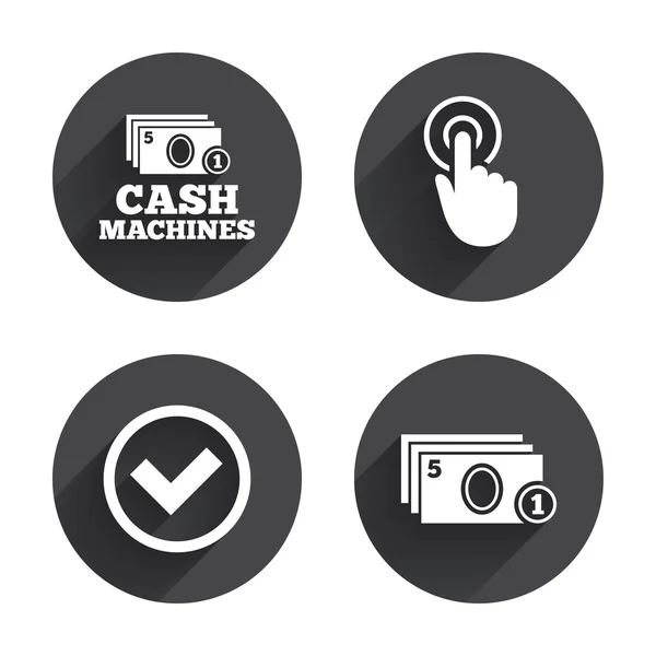 ATM, cash machine, withdrawal icons. — Stockový vektor