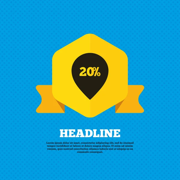 20 percent, sale, discount icon — 스톡 벡터