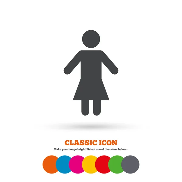 Vrouw, vrouw-pictogram — Stockvector