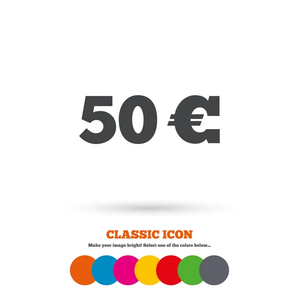 50 Euro, money icon. — Stockový vektor