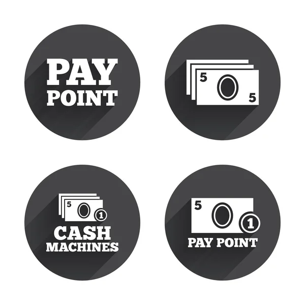 Cash,  Money machines or ATM icons — Διανυσματικό Αρχείο