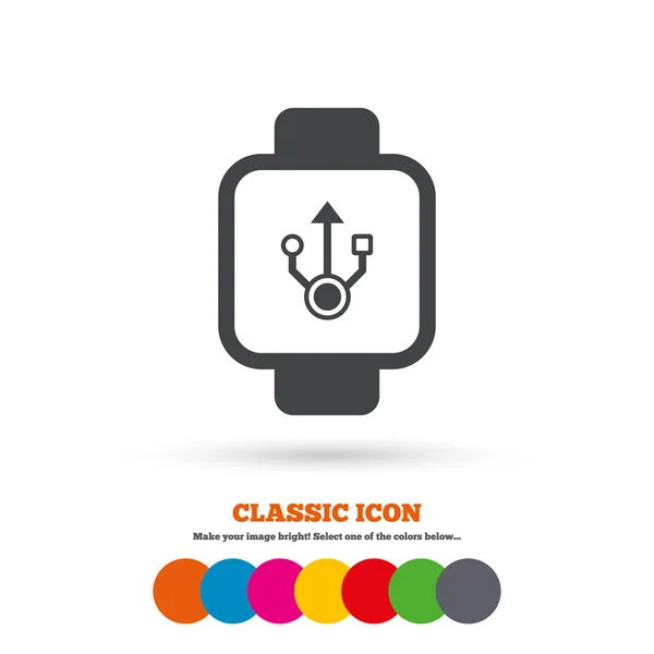 Relógio inteligente, ícone de tecnologia — Vetor de Stock