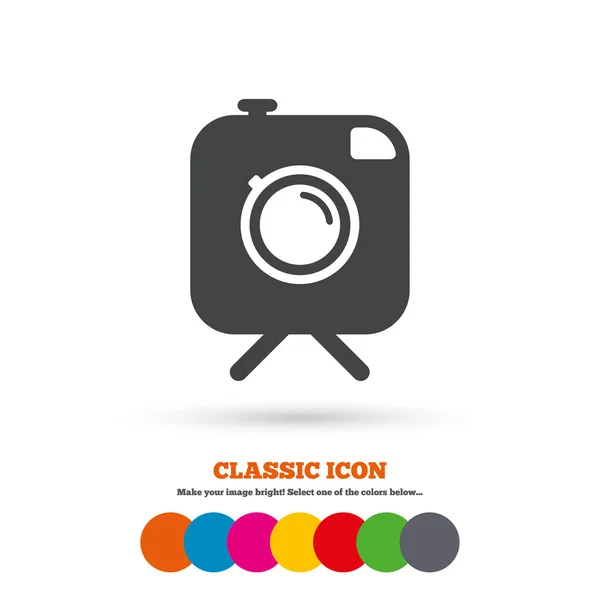 Hipster retro icono de la cámara de fotos — Vector de stock