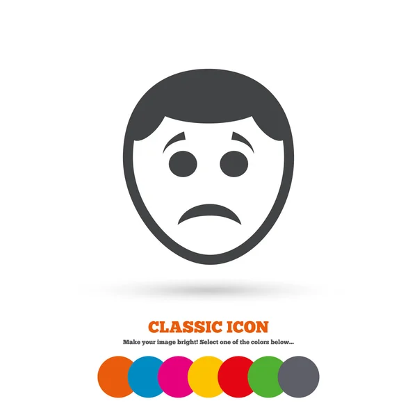 Sad face emotion  icon — Stock Vector