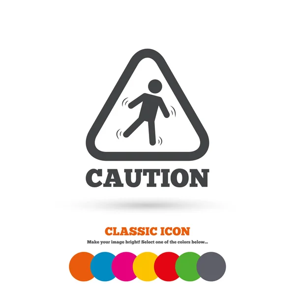 Caution, wet floor icon. — Stockvector