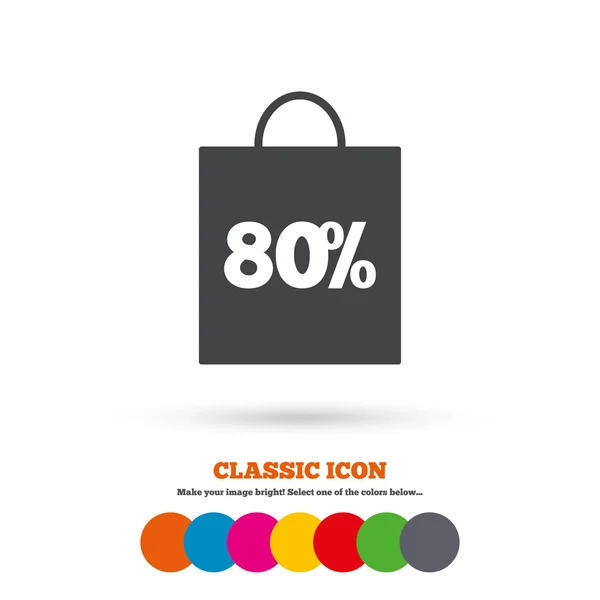 80 percent discount, sale icon — Διανυσματικό Αρχείο