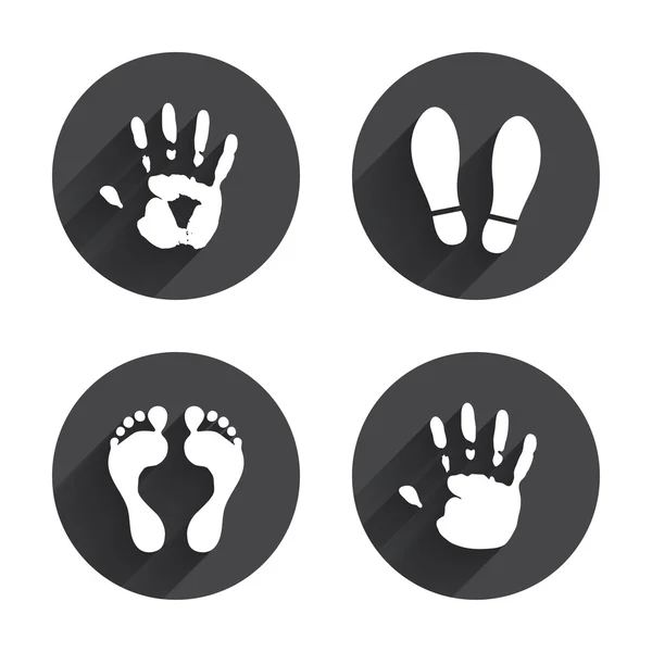 Symbole für Hand- und Fußabdrücke. — Stockvektor