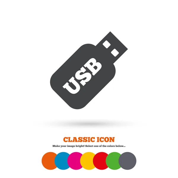Usb, icona del segno del bastone . — Vettoriale Stock