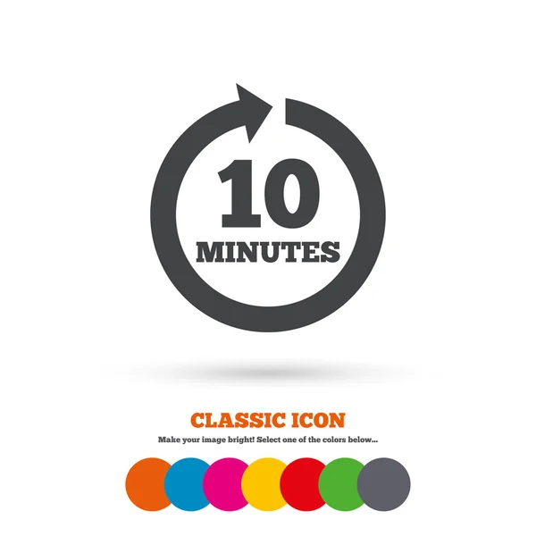 Every 10 minutes icon — Stock Vector