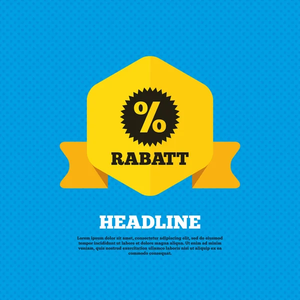 Rabatt - Discounts in Germany icon. — Stockvector