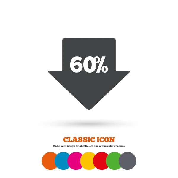 60 percent, sale, discount icon — Stock vektor