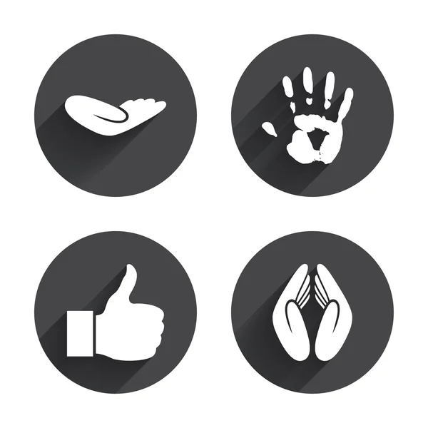Hand, gesture, finger icons set. — Stock Vector