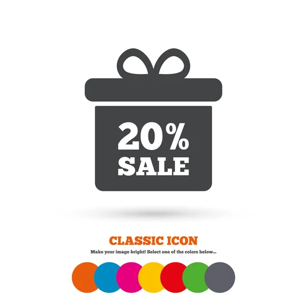 Gift box, shopping, discount icon — Stock Vector