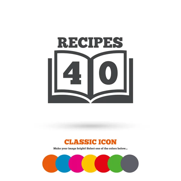 Signo de libro de cocina, recetas icono — Archivo Imágenes Vectoriales