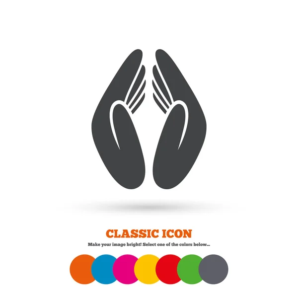 Praying hands, religion icon. — Stock Vector