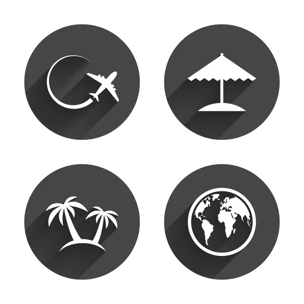 Voyage, icônes de voyage aérien — Image vectorielle