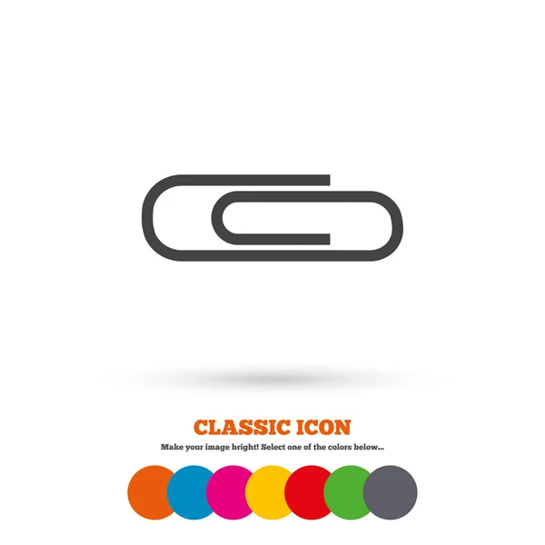 Clip de papel icono. Clip símbolo . — Vector de stock