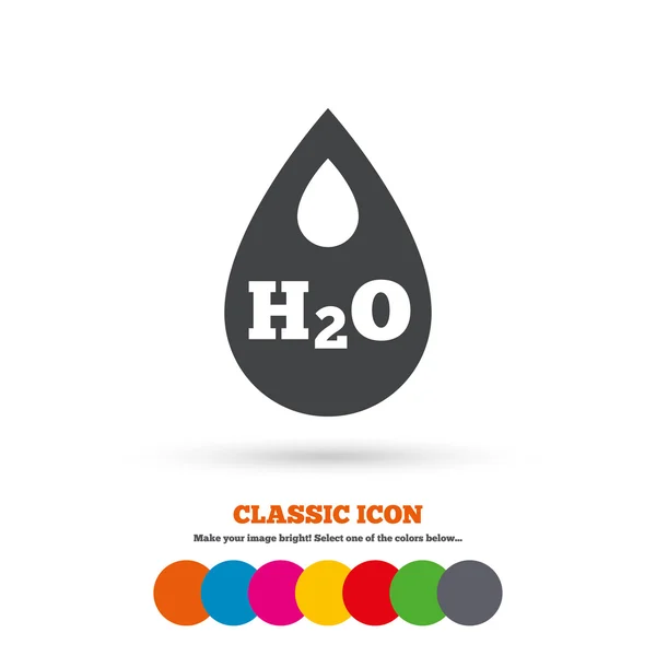 H2O, icono de gota de agua . — Archivo Imágenes Vectoriales