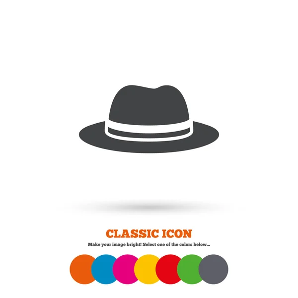 Top hat, fashion sign icon. — Stock Vector