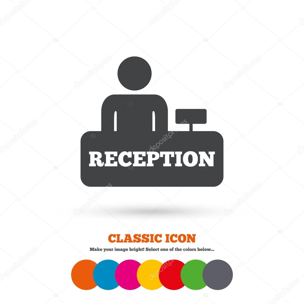 Reception, hotel icon