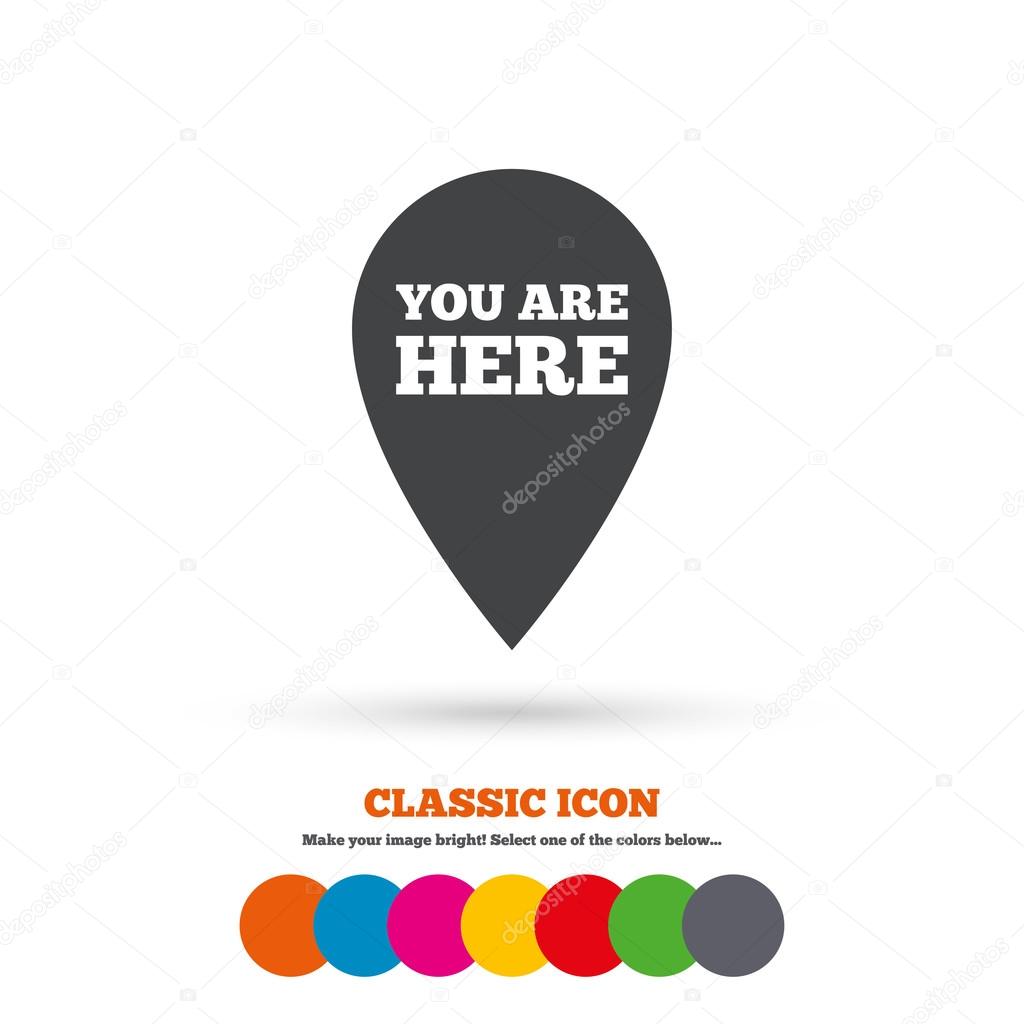 You are here, info icon