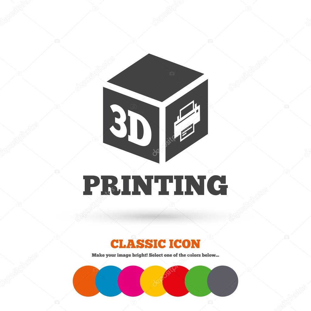 3D Print, cube, printing icon