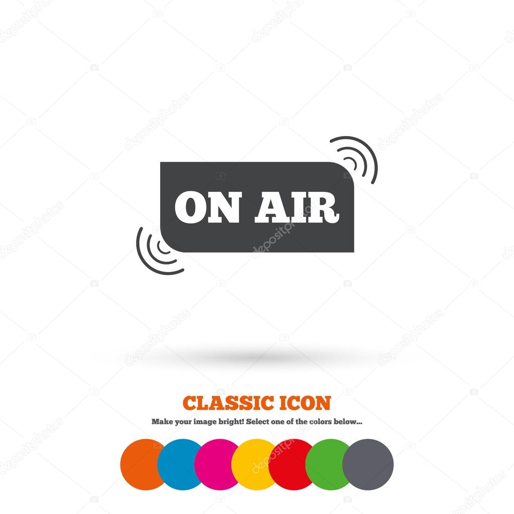 On air, Live stream icon.