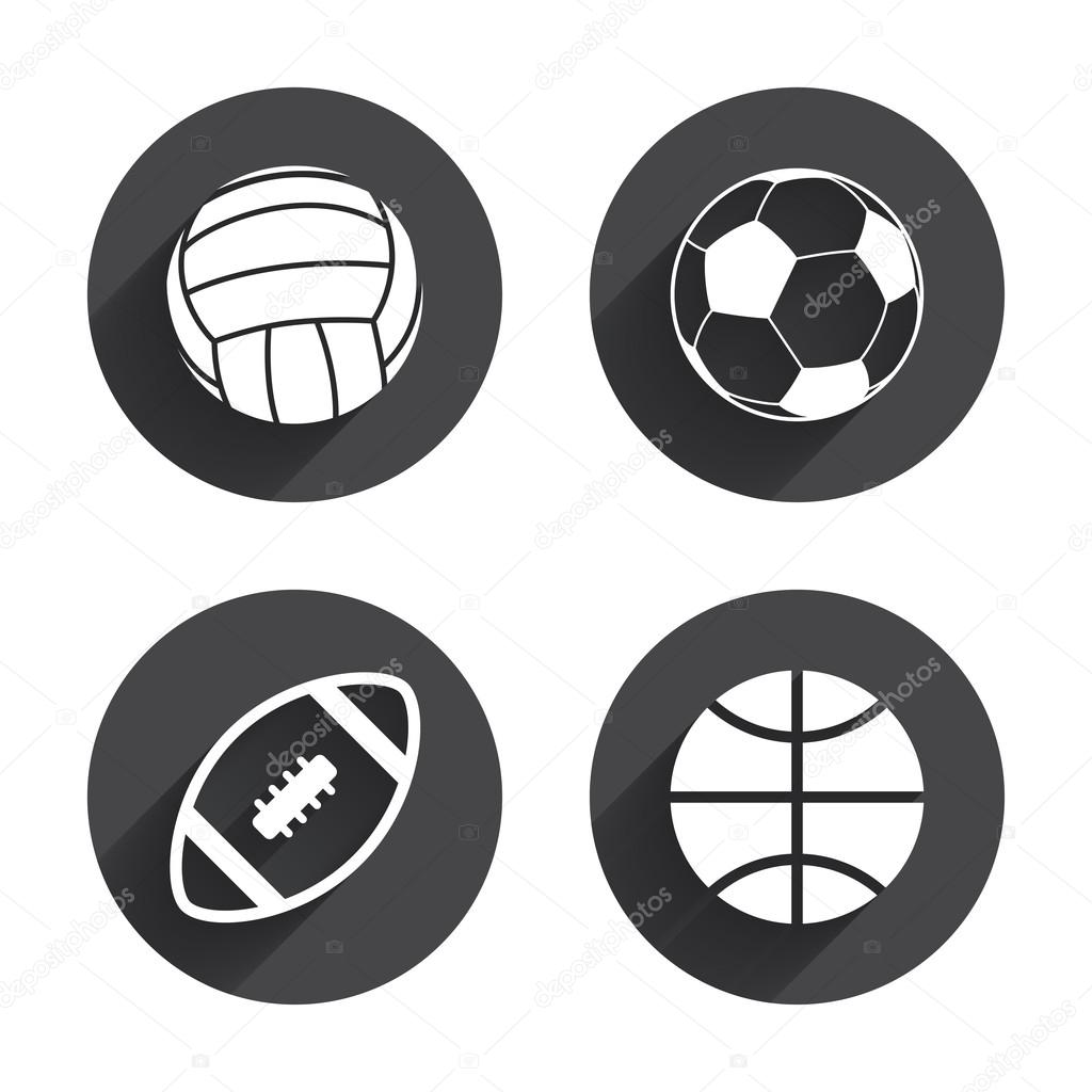 Sport balls icons set
