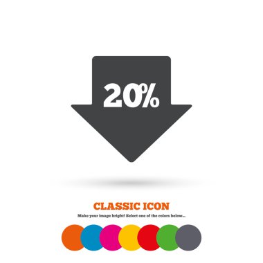 20 percent discount, sale icon