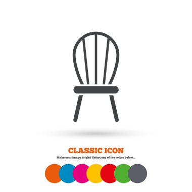 Chair, Modern furniture icon.